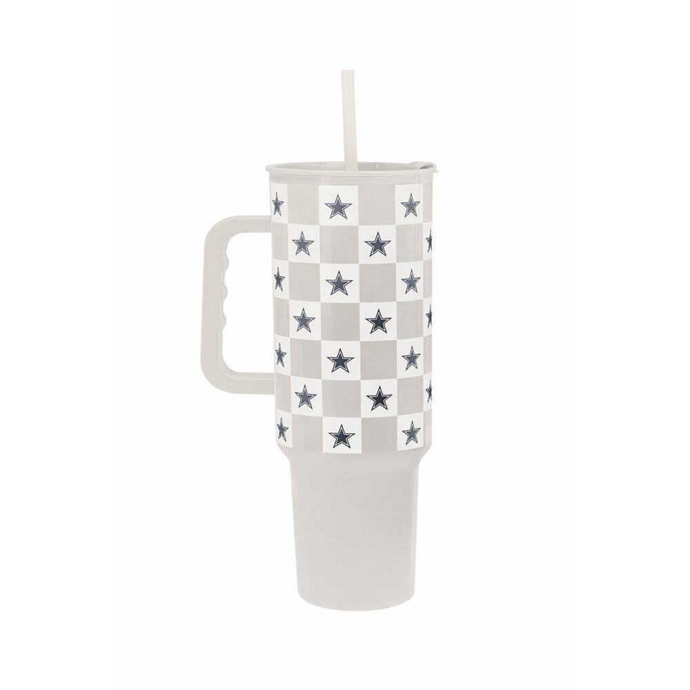 NEW Dallas Cowboys 40oz Tumbler Cup Handle Straw Insulated NFL Game Day Gift